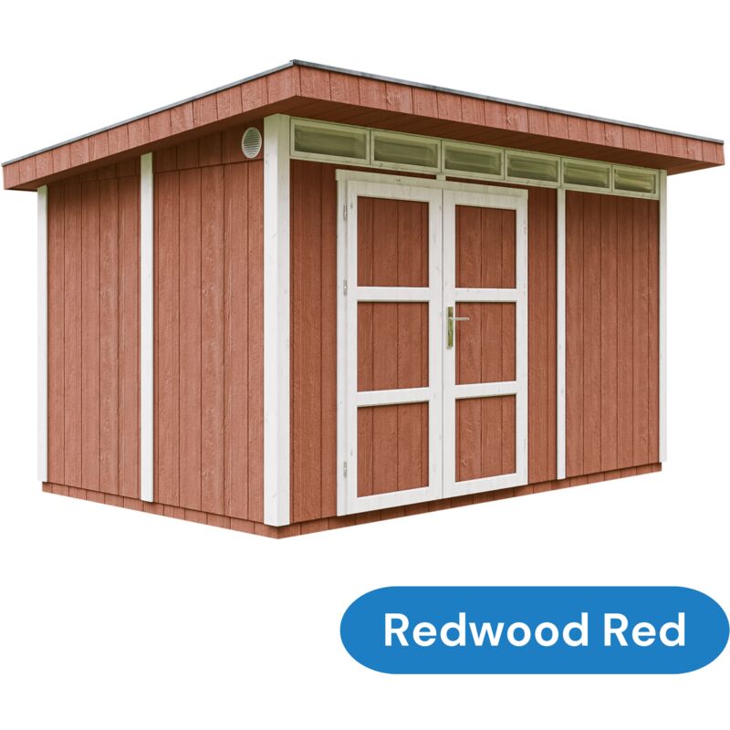 Abri de jardin à base de bois en panneaux lp SmartSide 9 m² - extérieures L412xL279xH237 cm Timbela M904A- Couleur de peinture redwood red