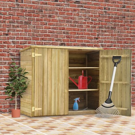 Abri de jardin à outils Cabane de jardin - 135x60x123 cm Pinède imprégnée BV209559 - BonneVie - Brun