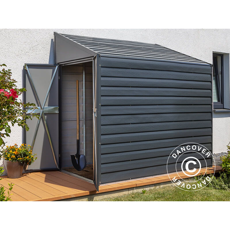 Dancover - Abri de jardin adossé Arrow 1,24x2,03x2,08m, 2,38m², Anthracite