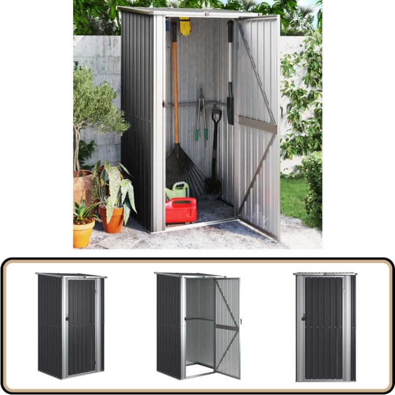 Abri de jardin Anthracite 118,5x97x209,5 cm Acier galvanisé - Abri De Jardin - Abri Extérieur - Rangement Extérieur - Outillage - Protection Contre