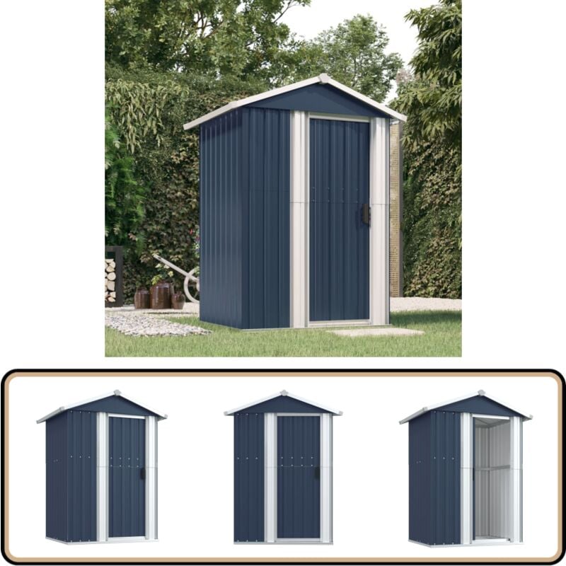 Abri de jardin Anthracite 126x97,5x177 cm Acier galvanisé - Abri De Jardin - Abri Extérieur - Rangement Extérieur - Cabane De Jardin - Outillage De