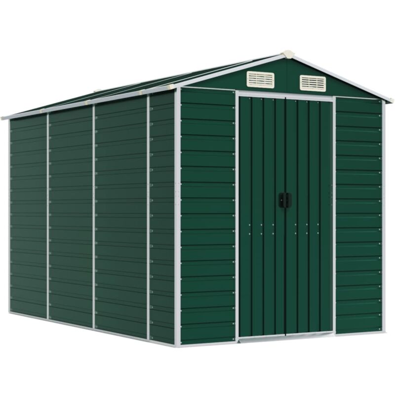 Abri de jardin vert 191x300x198 cm acier galvanisé