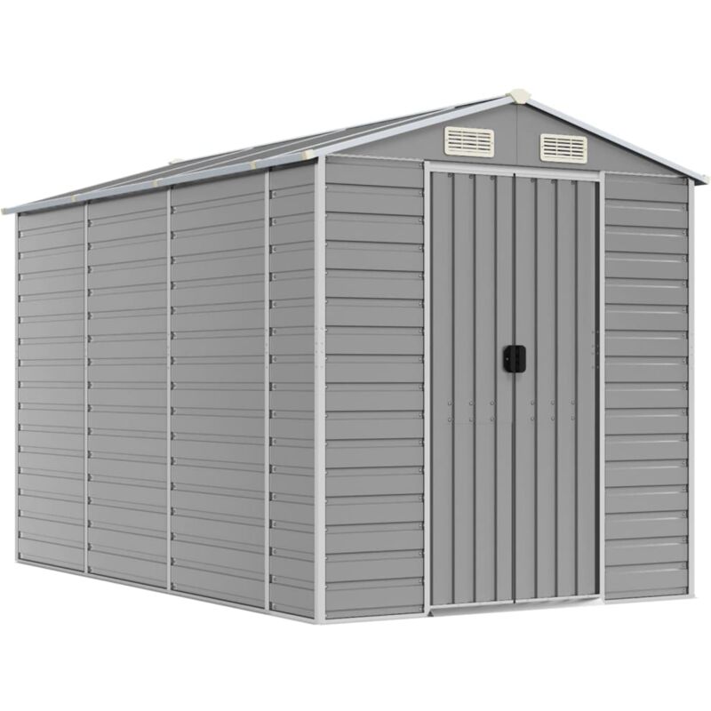 Abri de jardin gris clair 191x300x198 cm acier galvanisé - Vidaxl
