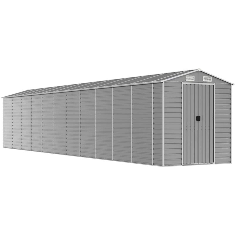 Abri de jardin gris clair 191x980x198 cm acier galvanisé - Vidaxl