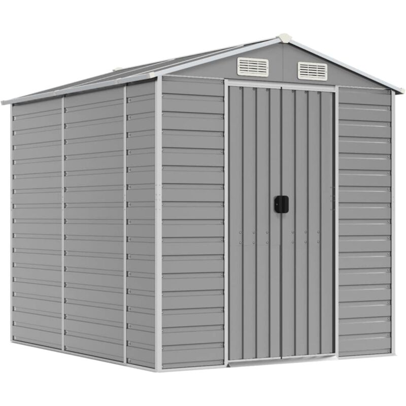vidaXL Gartenhaus Hellgrau 191 x 215 x 198 cm Verzinkter Stahl