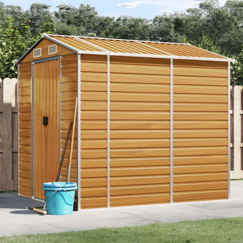 Abri de jardin marron clair 191x215x198 cm acier galvanisé Vidaxl