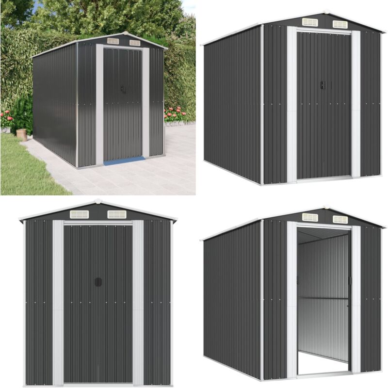 Abri de jardin Anthracite 192x274x223 cm Acier galvanisé - Abri De Jardin - Abri Extérieur - Rangement Extérieur - Cabane De Jardin - Outillage