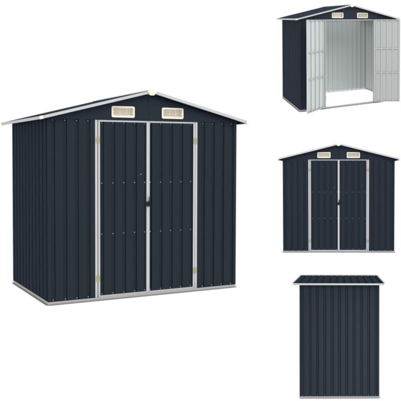 Abri de jardin Anthracite 205x129x183 cm Acier galvanisé - Abri De Jardin - Abri De Rangement - Abri Extérieur - Garage De Jardin - Rangement Jardin
