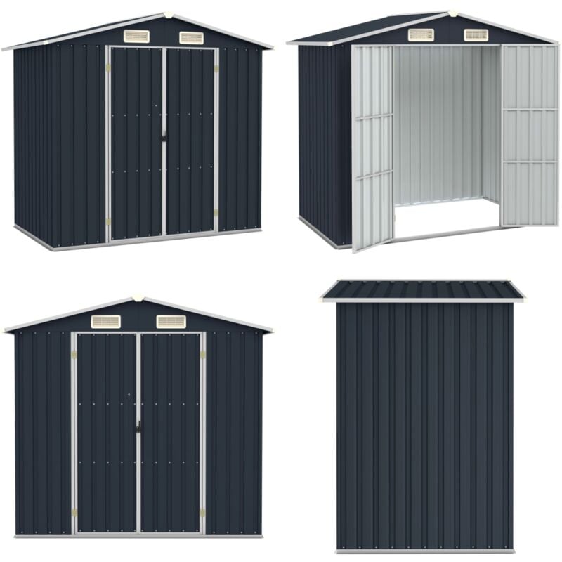 Abri de jardin Anthracite 205x129x183 cm Acier galvanisé - Abri De Jardin - Abri De Rangement - Abri Extérieur - Garage De Jardin - Rangement Jardin