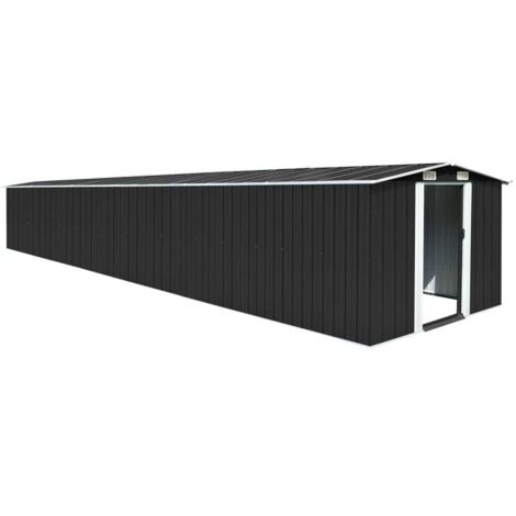 Abri de jardin Anthracite 257x779x181 cm Acier galvanisé vidaXL