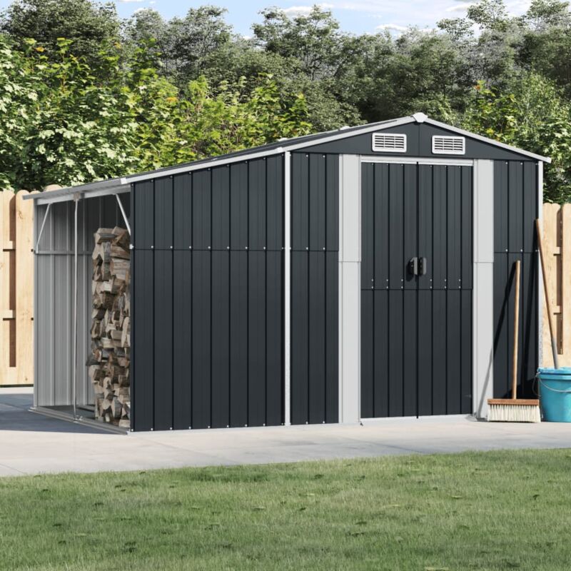 Abri de jardin anthracite 277x192,5x179 cm acier galvanisé Vidaxl