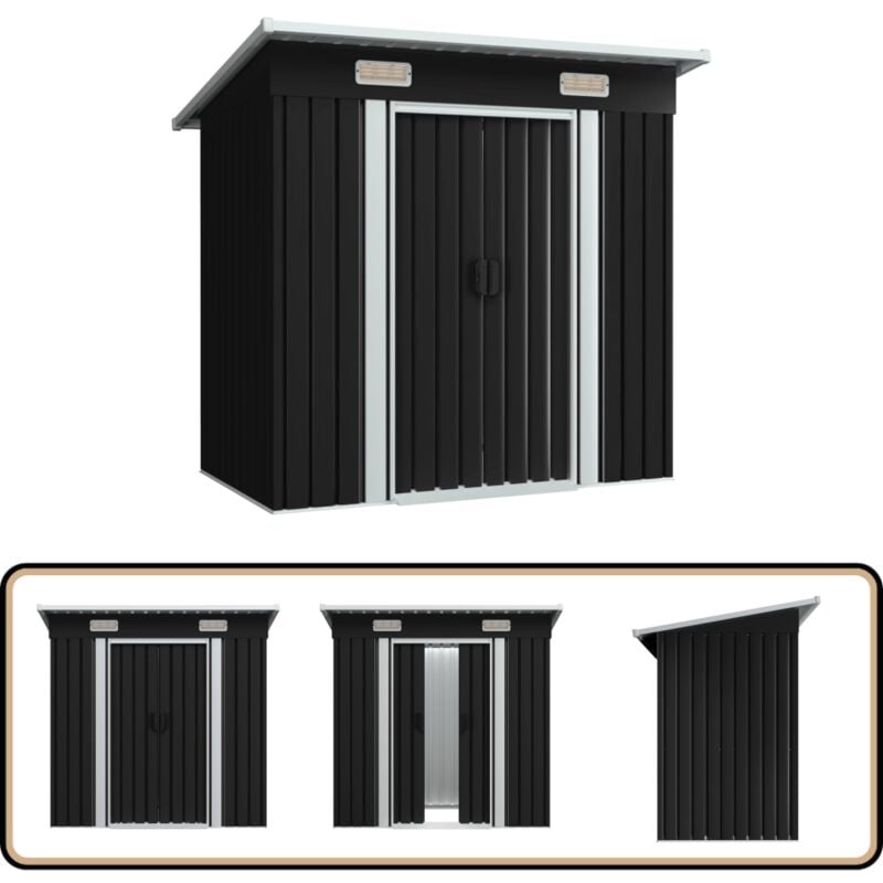 Abri de jardin Anthracite Acier - Abri De Jardin - Abri Métallique - Rangement Extérieur - Cabane De Jardin - Outillage De Jardin