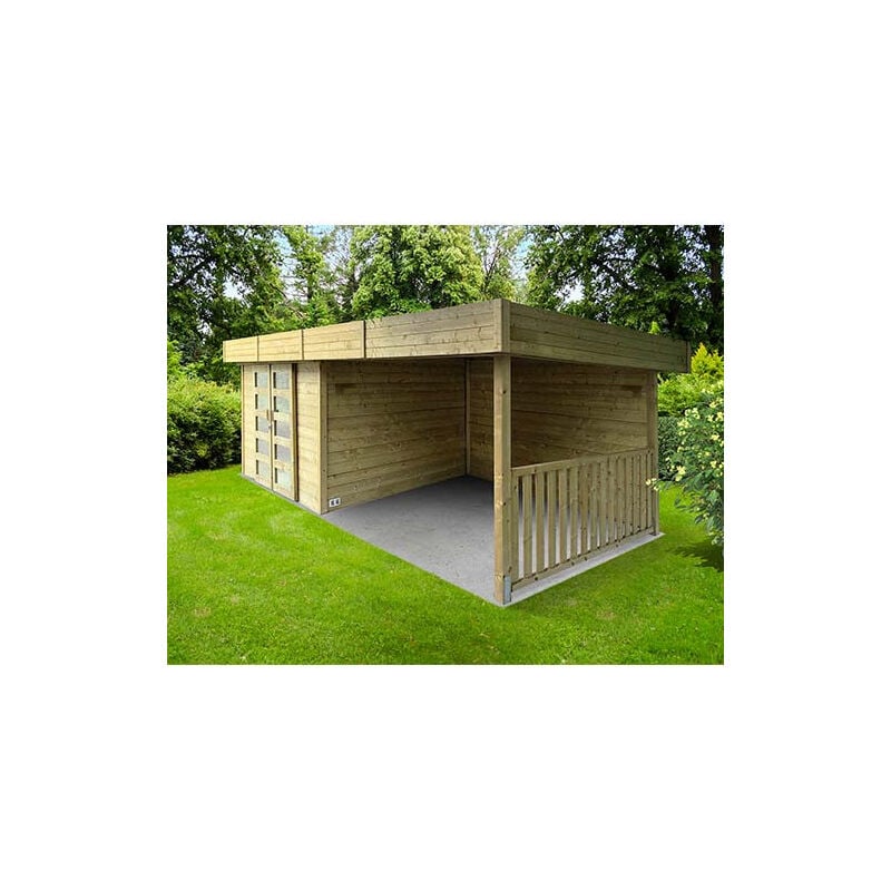 Solid - Abri de jardin arhus en bois 7,65 m², Plancher Non