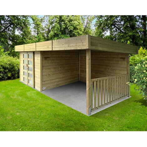 Abri de jardin ARHUS en bois 7,65 m², Plancher Non