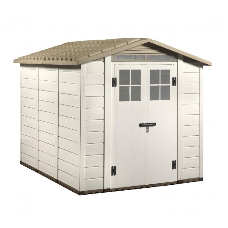 Abris en Résine Tuscany Evo 240 Blanc/Beige 230x262x220 cm - Beige