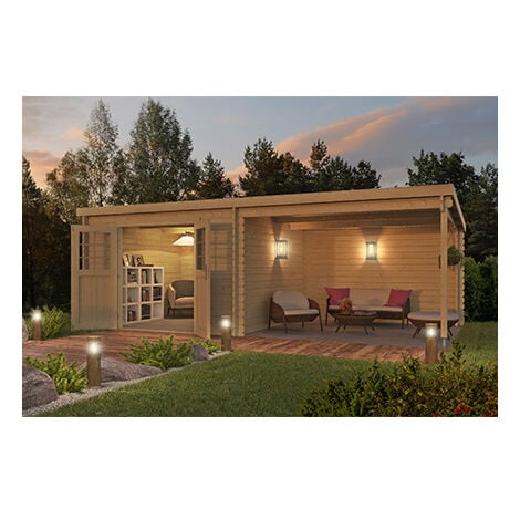 Abri de jardin avec extension réversible 8,20 m2 et 8,20 m2 en épicéa