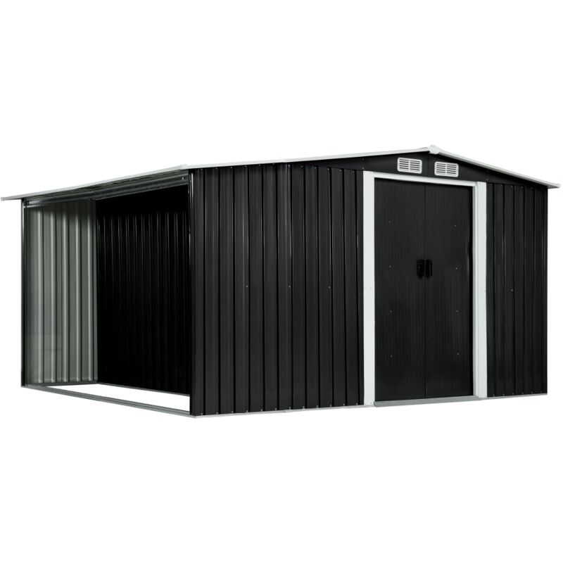 Abri de jardin avec portes Anthracite 329,5x312x178 cm Acier Vidaxl