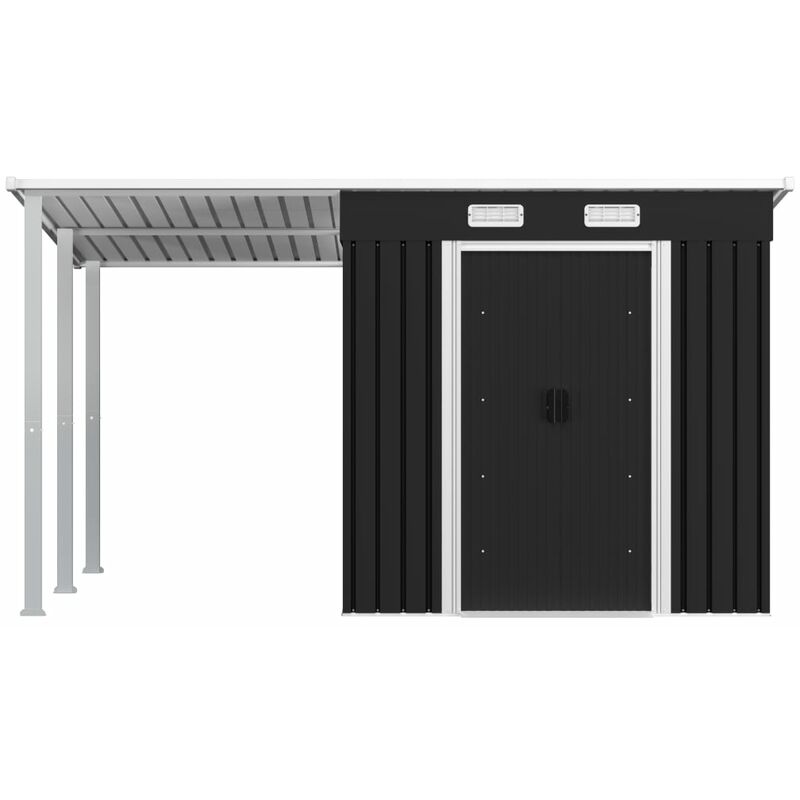 Abri De Jardin Avec Toit Etendu Anthracite 346x193x181 Cm Acier