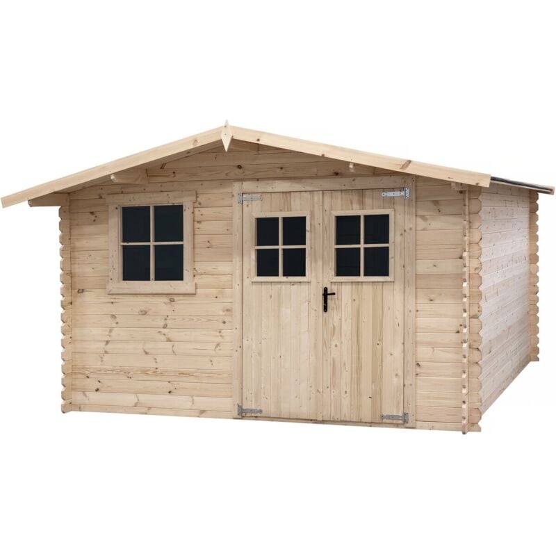 Habitat Et Jardin - Abri de jardin en bois 14m² 'Oz' - 388 x 298 x 225 cm - 28 mm