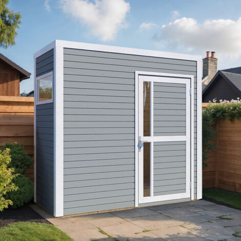 Abri de jardin bois Bertilo Cubus 1 19mm avec plancher 2,55m² gris