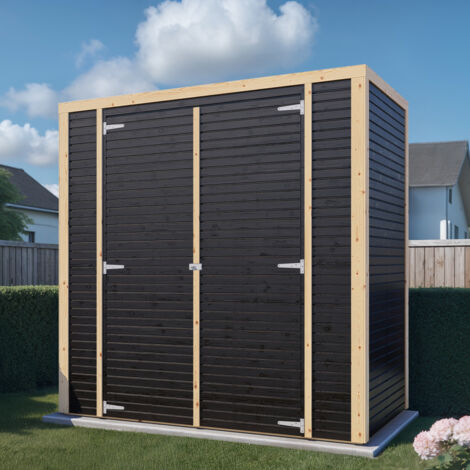 Abri de jardin bois Bertilo Fineline 18mm 2,13m² cm noir