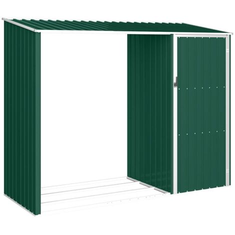 Abri de jardin bois Cabane de jardin - Vert 245x98x159 cm Acier galvanisé BV967648 - BonneVie