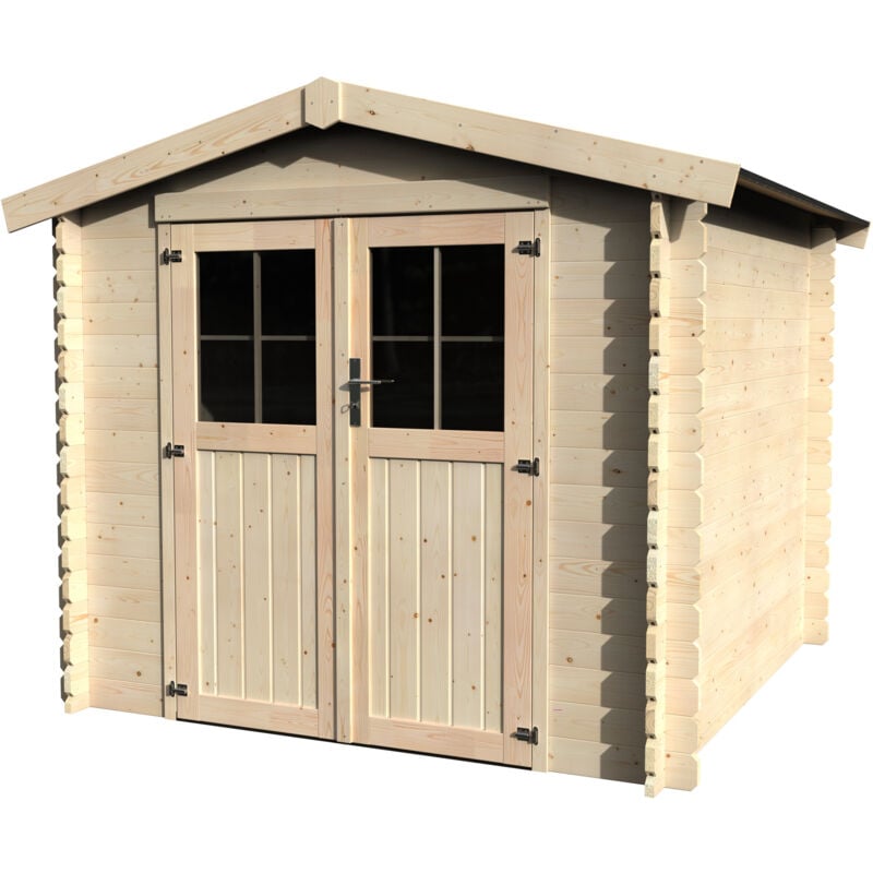 Décor Et Jardin - Abri de jardin bois flandre 233x233 cm - Surface utile : 4,30 m² - Épaisseur : 28 mm - Couleur : Naturel