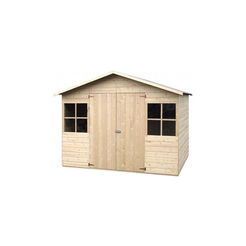 Décor Et Jardin - Abri de jardin bois lopun 270x180 cm - Surface utile : 4,86 m² - Épaisseur : 12 mm - Couleur : Naturel