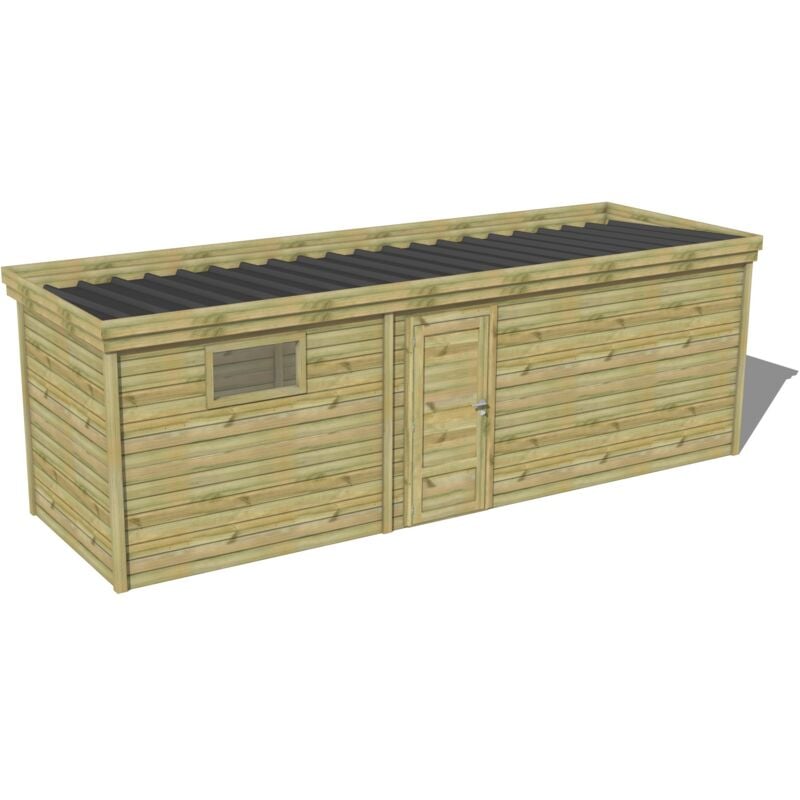 ABRI DE JARDIN bois traité 27mm, 7,4x2,1m, 16m2