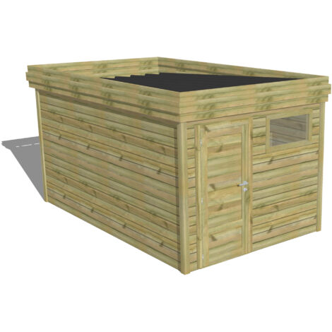 ABRI DE JARDIN bois Pin autoclave 27mm - 2,64x4,34m / 11,5m2 - Bac acier - Abri Français