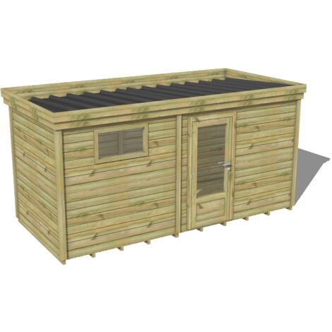 ABRI DE JARDIN bois traité 27mm, 4,7x2,1m, 10m2, Plancher