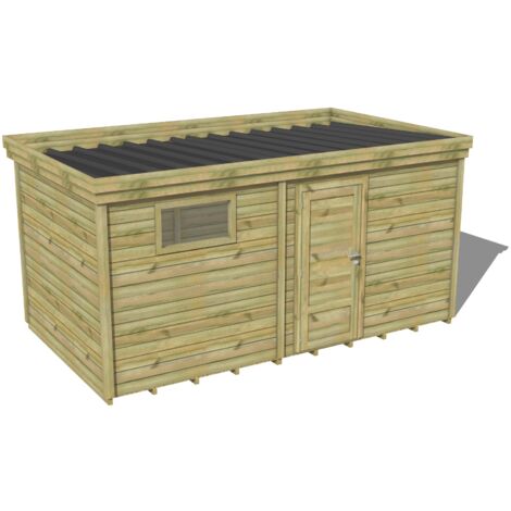 ABRI DE JARDIN bois traité 27mm, 4,7x2,6m, 12m2, Plancher
