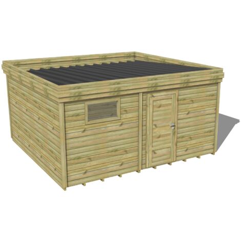 ABRI DE JARDIN bois traité 27mm, 4,7x4,3m, 20m2, Plancher