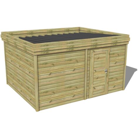 ABRI DE JARDIN bois traité 27mm, 5,2x3,4m, 18m2