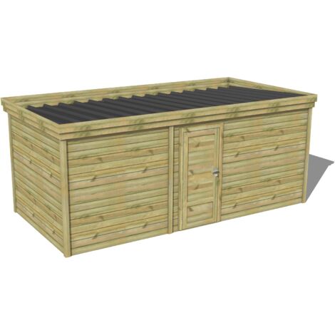 ABRI DE JARDIN bois traité 27mm, 6x2,6m, 16m2