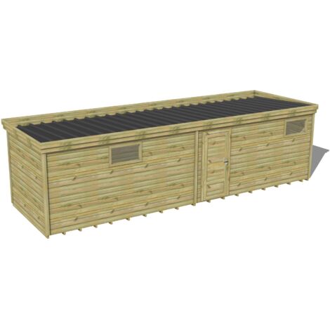 ABRI DE JARDIN bois traité 27mm, 9,1x2,6m, 24m2, Plancher