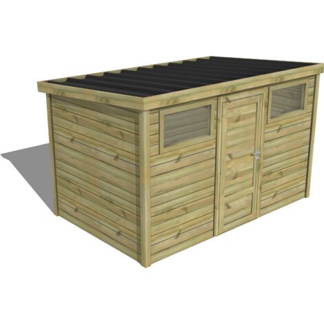 ABRI DE JARDIN bois traité 27mm, Essentiel, 3,4x2,1m, 7m2
