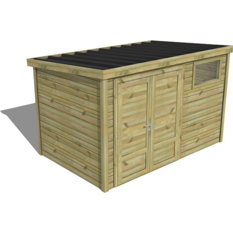 ABRI DE JARDIN bois traité 27mm, Essentiel, 3,4x2,1m, 7m2