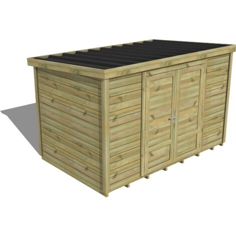 ABRI DE JARDIN bois traité 27mm, Essentiel, 3,4x2,1m, 7m2, Plancher