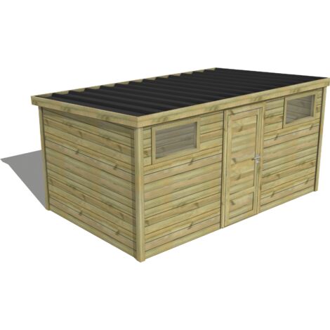 ABRI DE JARDIN bois traité 27mm, Essentiel, 4,3x2,6m, 11m2