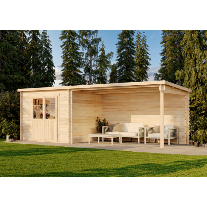 Abri de jardin Brilon 28-A Naturel , 28 mm Épaisseur paroi 697 x 254 cm