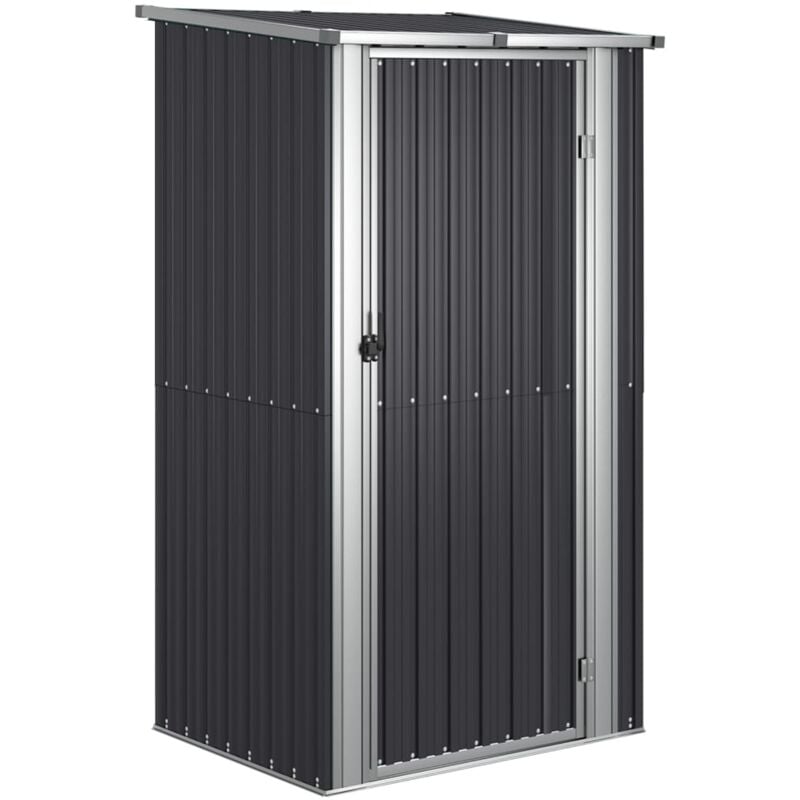 Abri de jardin cabane cabanon maison de stockage remise extérieur hangar outils robuste 118,5 x 97 x 209,5 cm acier galvanisé anthracite