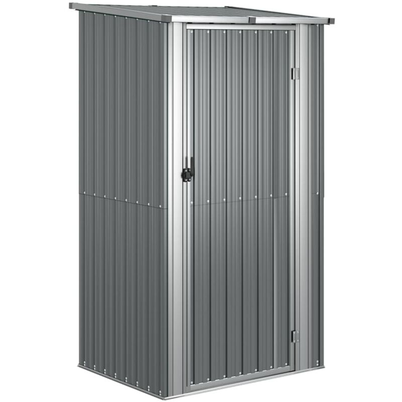 Abri de jardin cabane cabanon maison de stockage remise extérieur hangar outils robuste 118,5 x 97 x 209,5 cm acier galvanisé gris