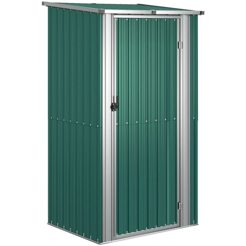 Helloshop26 - Abri de jardin cabane cabanon maison de stockage remise extérieur hangar outils robuste 118,5 x 97 x 209,5 cm acier galvanisé vert