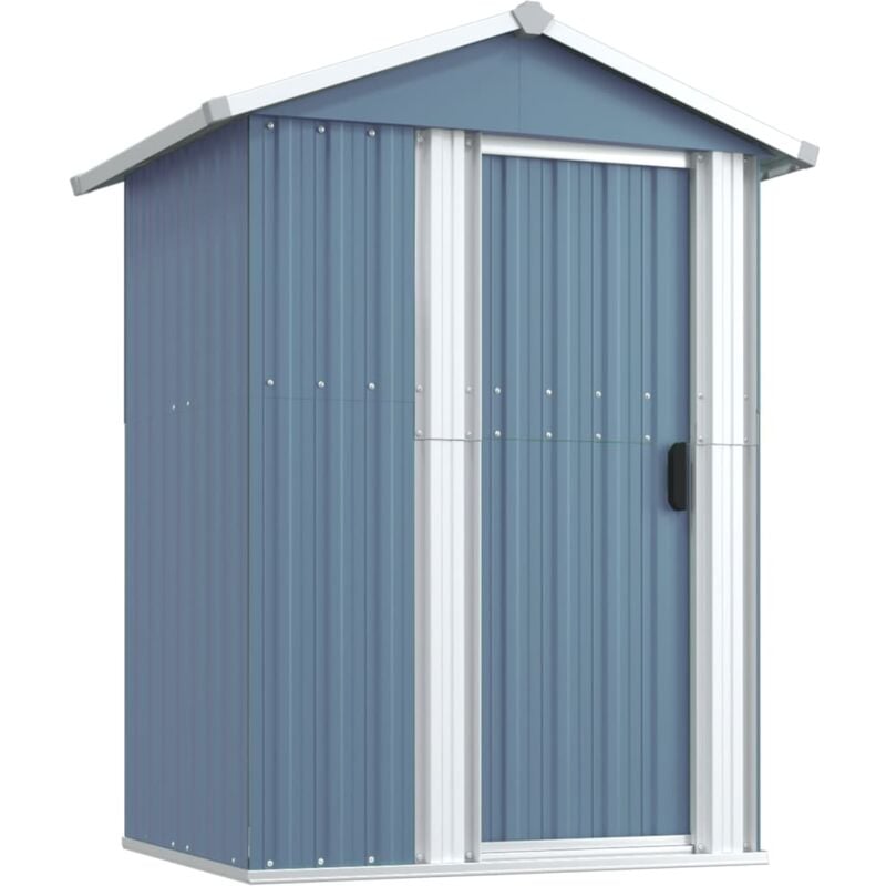 Abri de jardin cabane cabanon maison de stockage remise extérieur hangar outils robuste 126 x 97,5 x 177 cm acier galvanisé gris