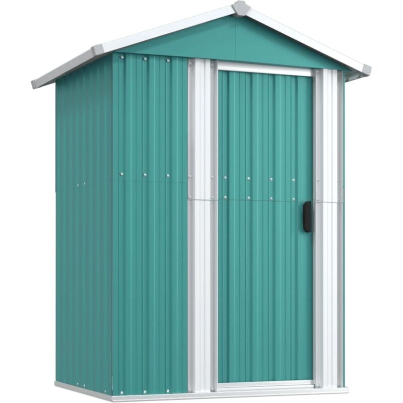 Helloshop26 - Abri de jardin cabane cabanon maison de stockage remise extérieur hangar outils robuste 126 x 97,5 x 177 cm acier galvanisé vert