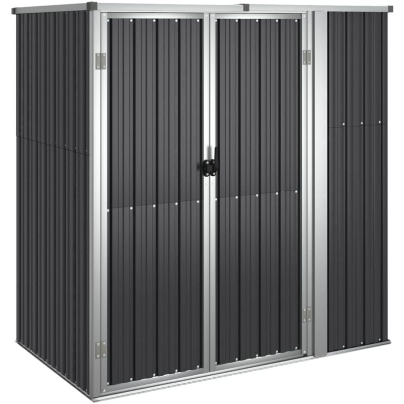 Abri de jardin cabane cabanon maison de stockage remise extérieur hangar outils robuste 161 x 89 x 161cm acier galvanisé anthracite