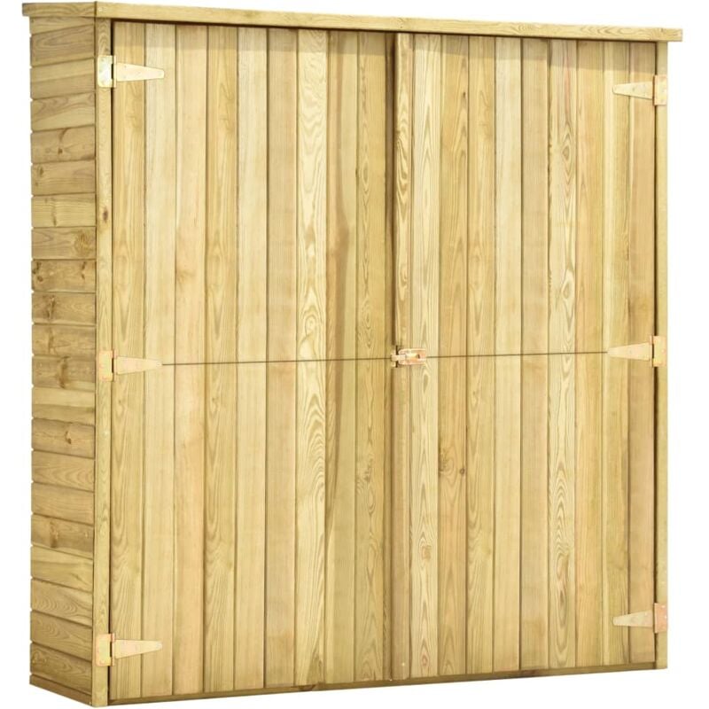 Abri de jardin cabane cabanon maison de stockage remise extérieur hangar outils robuste 163 x 50 x 171 cm Pinède imprégnée marron
