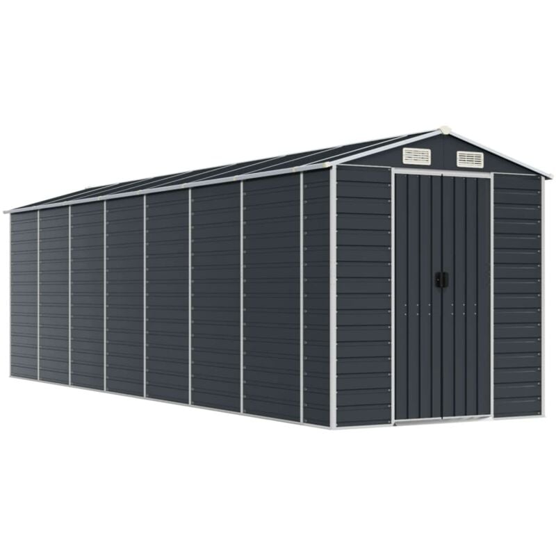 Abri de jardin cabane cabanon maison de stockage remise extérieur hangar outils robuste 191 x 640 x 198 cm acier galvanisé anthracite