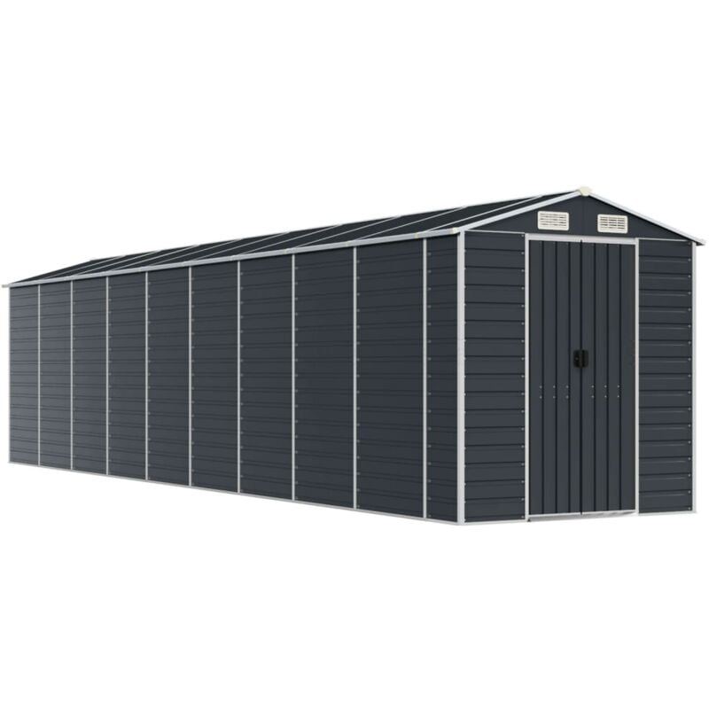 Abri de jardin cabane cabanon maison de stockage remise extérieur hangar outils robuste 191 x 810 x 198 cm acier galvanisé anthracite